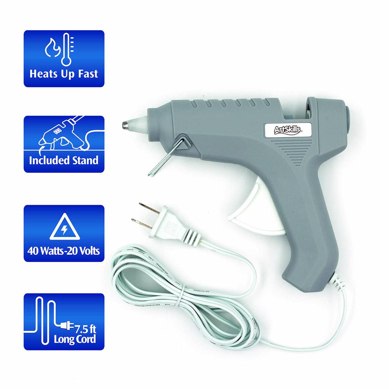 ArtSkills Gray Hot Glue Gun Kit with Glue Sticks and Silicone Mat, for  Crafts and Repairs 